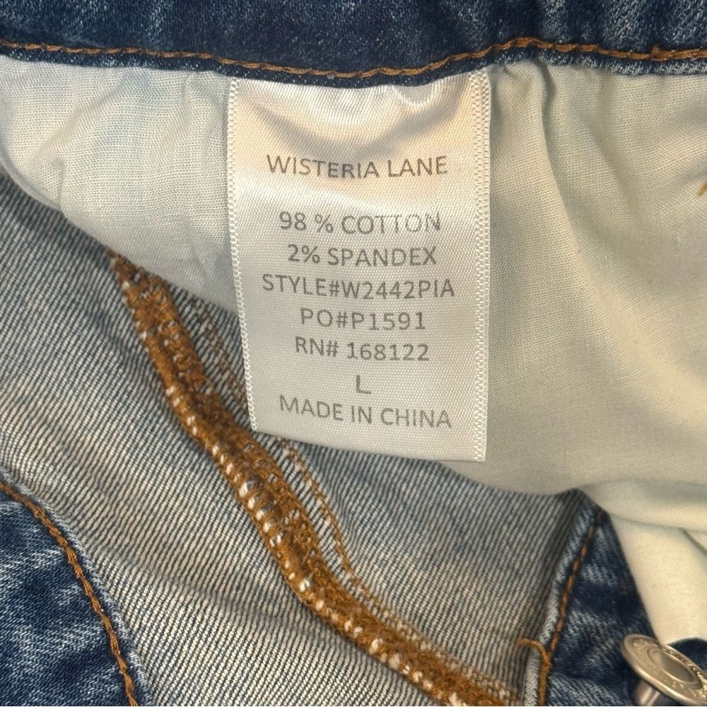 Wisteria Lane High Rise Flare Jeans Stretch Denim Vintage Wash Size L Boho Denim - Picture 8 of 8